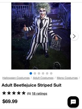 Spirit Black and White Striped Beetle Costume Jacket and Pants